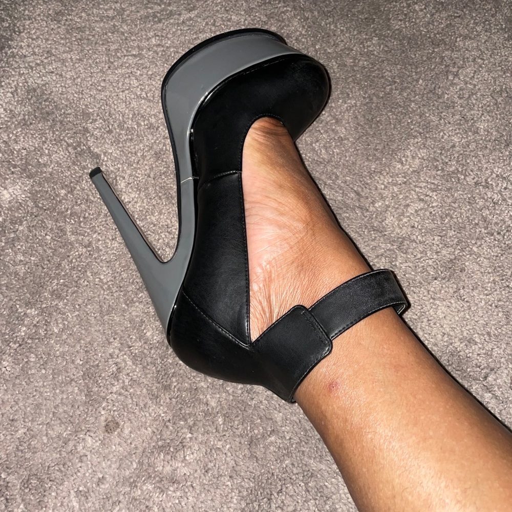 Sexy platform color block heel